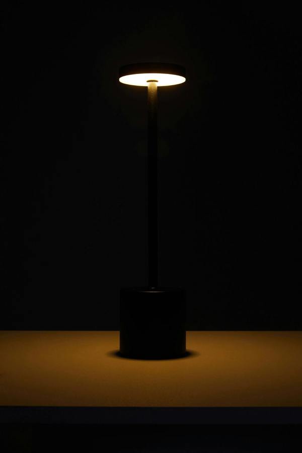Living and Home Industrial-Style Rechargeable Dimmable Table Lamp Night Light