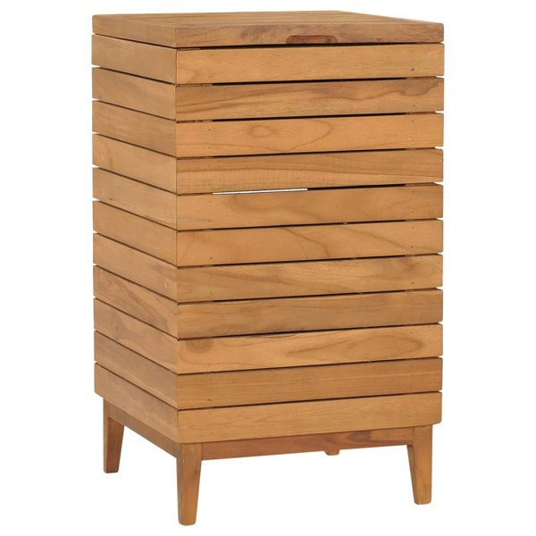 Berkfield Laundry Basket 40x40x70 cm Solid Teak Wood