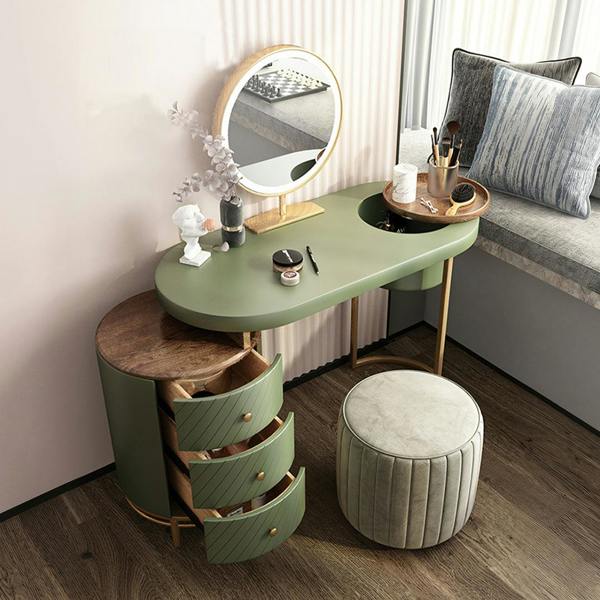 Weilai Concept Tandy Dressing Table With LED Mirror, White,  Makeup Vanity