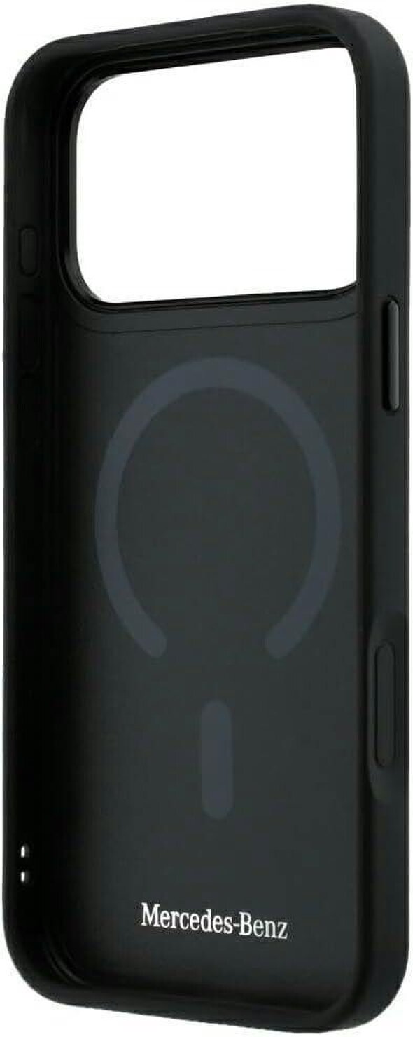 Mercedes Leather 3D MagSafe Case for iPhone 17/18 Pro 6.3" Black - MEHMP18L25PEMMOK
