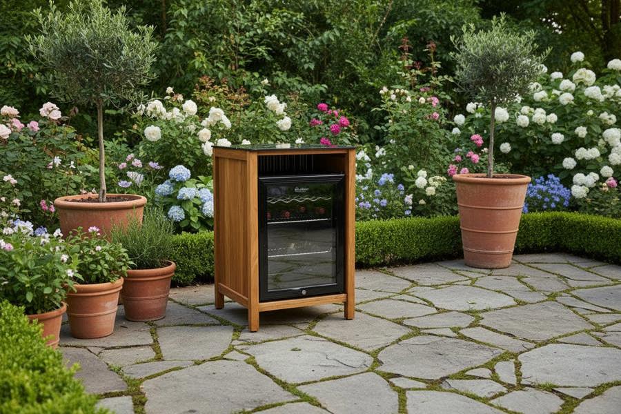 Ocean Designs Avellino Teak Outdoor Kitchen Fridge Unit