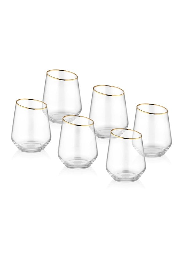 Rozi Gina Series Gold Slanted Tumblers (Set of 6)