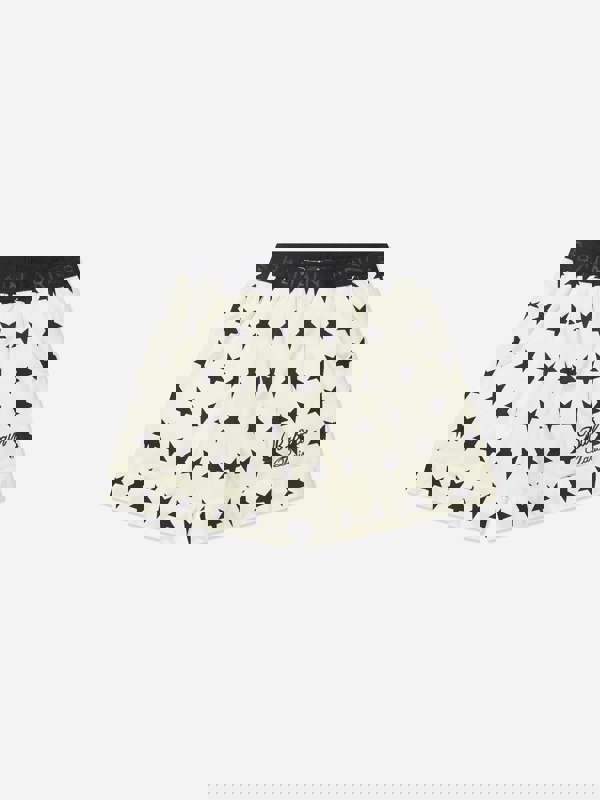 Balmain Girls Star Print Shorts in Ivory