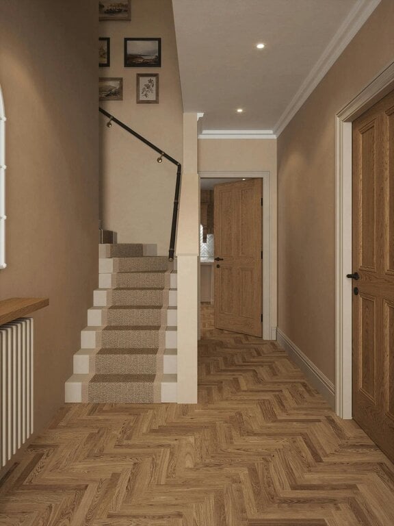 Handrails Direct Burcot Espresso Leather Single Winder Handrail