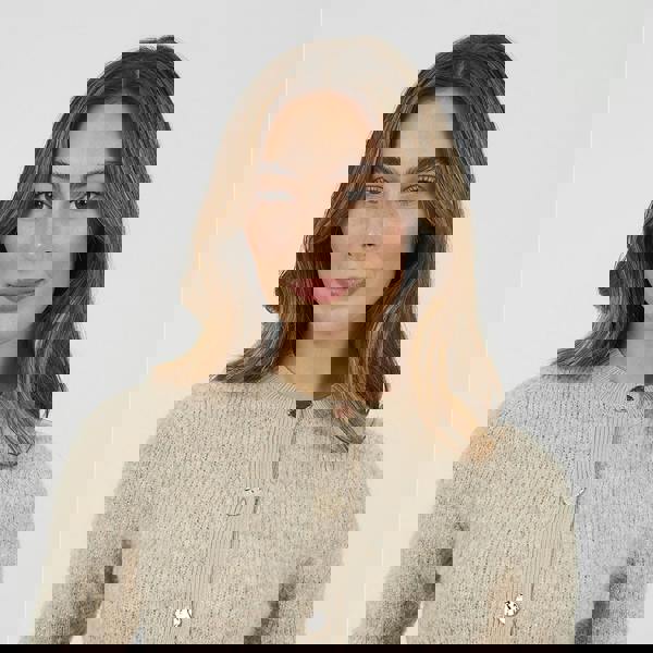 Brave Soul Beige Button Through Boucle Cardigan - Beige Image 4