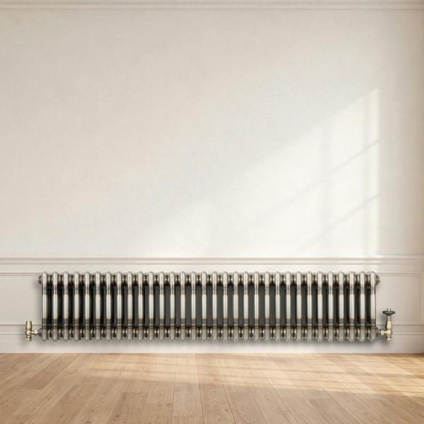 Monstershop Traditional 3 Column Radiator - 300 x 1460mm - Raw Metal