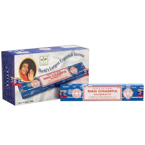 Serano Set of 12 Packets of Nagchampa Incense Sticks by Satya