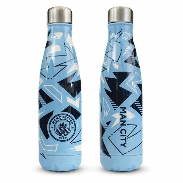 Manchester City FC Pattern Water Bottle, Water Bottles, Sports, Gift