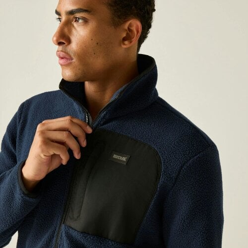 Regatta Mens Frankie Borg Fleece Jacket - Navy/Black