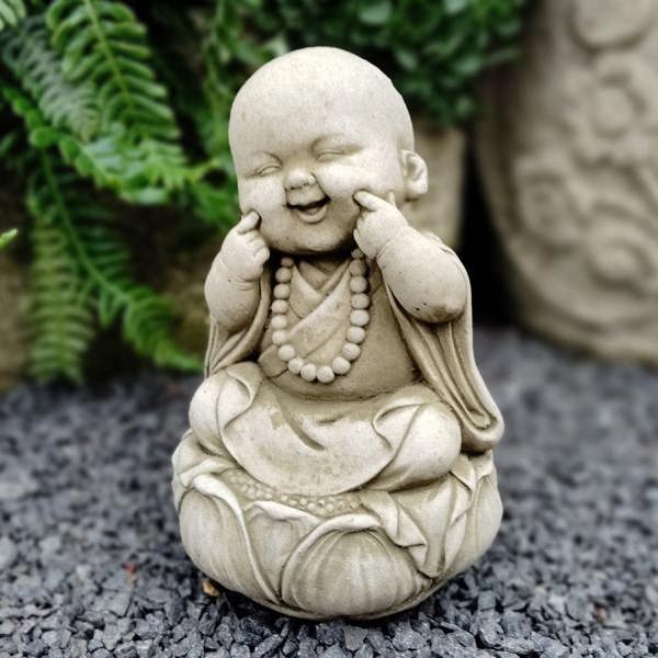 SPA EF19 Cute Smiling Happy Monk Garden Statue