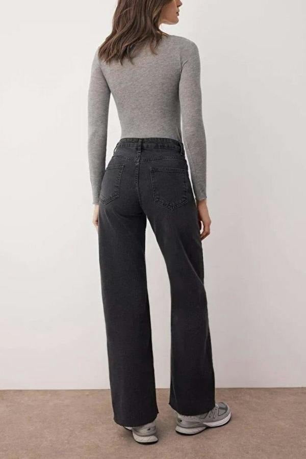 WOVCOR High Waist Comfort Cut Wide Leg Palazzo Jeans