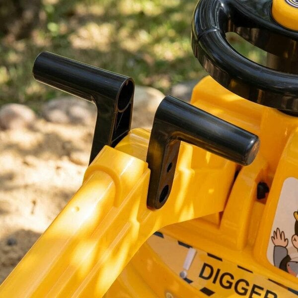 Bobobiy Ride On Tractor Digger, Toddler Excavator Toy Car with Adjustable Bucket, Horn, Under Seat Storage for Ages 1-3 Y Yellow