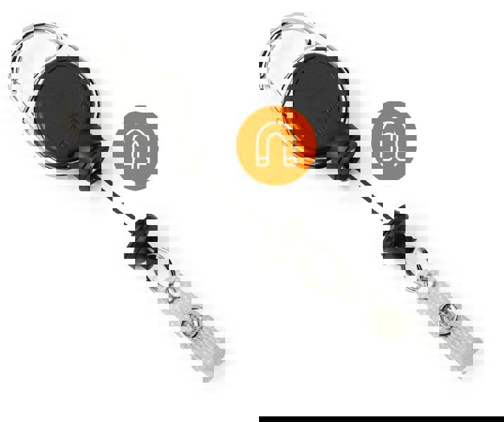 Durable Extra Strong Retractable Clip Badge Reels for ID & Keys | Black