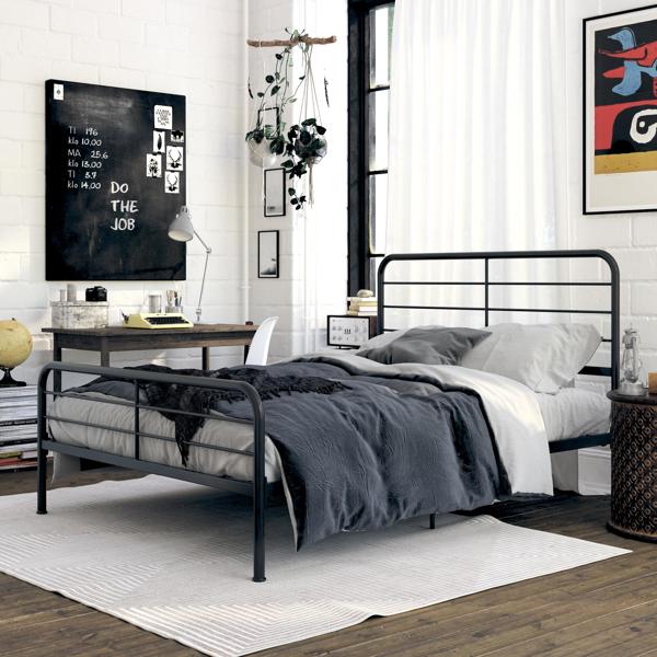 Dorel Home Millie Metal Bed Black - King Size