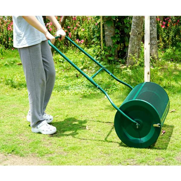 Gr8 Garden 76L Garden Compost Spreader Roller for Lawn, Soil, Peat Moss & Manure