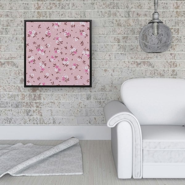 Warren Reed Pretty Pink Flower Pattern Framed Canvas