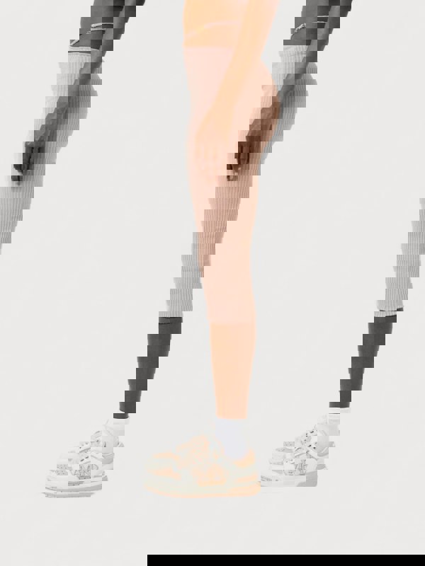 Amiri Ribbed Staggered Midi Skirt Pink