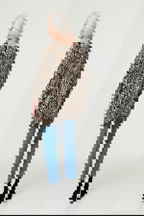 Black | Leopard Print Oversize Blouse