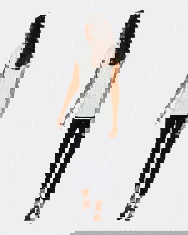 Maison Scotch Relaxed Fit Short Sleeve Burnout Womens Tee - White