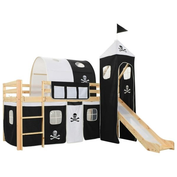 Berkfield Children's Loft Bed Frame with Slide & Ladder Pinewood 97x208 cm