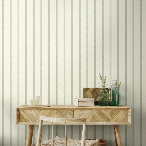 Hoopla Walls Heritage Stripe - Soft Sage 10m Wallpaper