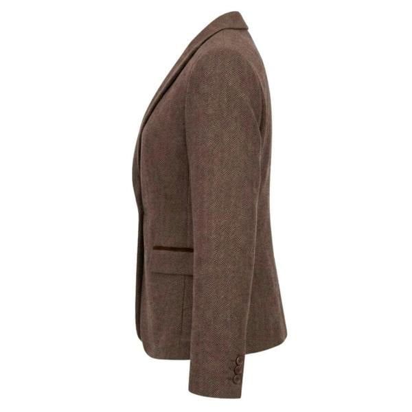 IMW-02 - Women's Oak Tweed Herringbone Blazer Waistcoat-TruClothing