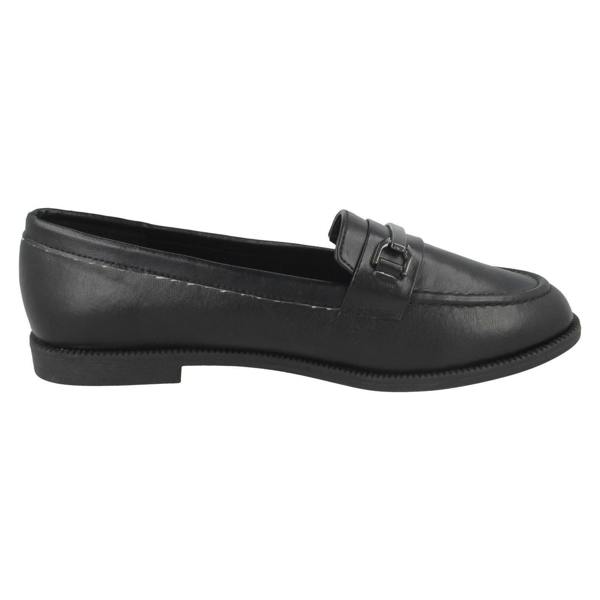 Down to Earth Ladies Down To Earth Black Loafers F80420