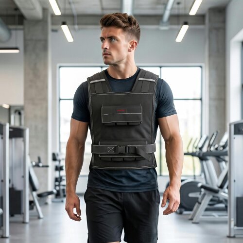 SPORTNOW 15KG Adjustable Weighted Vest with 15 Metal Weights, Running Weight Vest