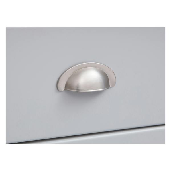 Cabinet Bits Bomporto Light Grey 3 Drawer 3 Door Sideboard Chrome Cup Handle