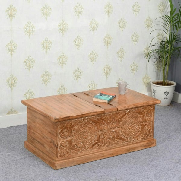 IH Design Viva Mango Wood Coffee Table / Blanket Storage Box