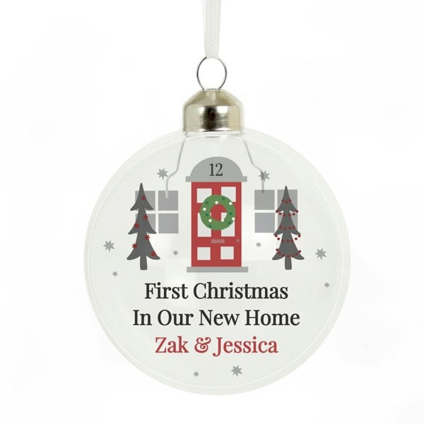 Personalised Memento Company Personalised Home For Christmas Glass Bauble