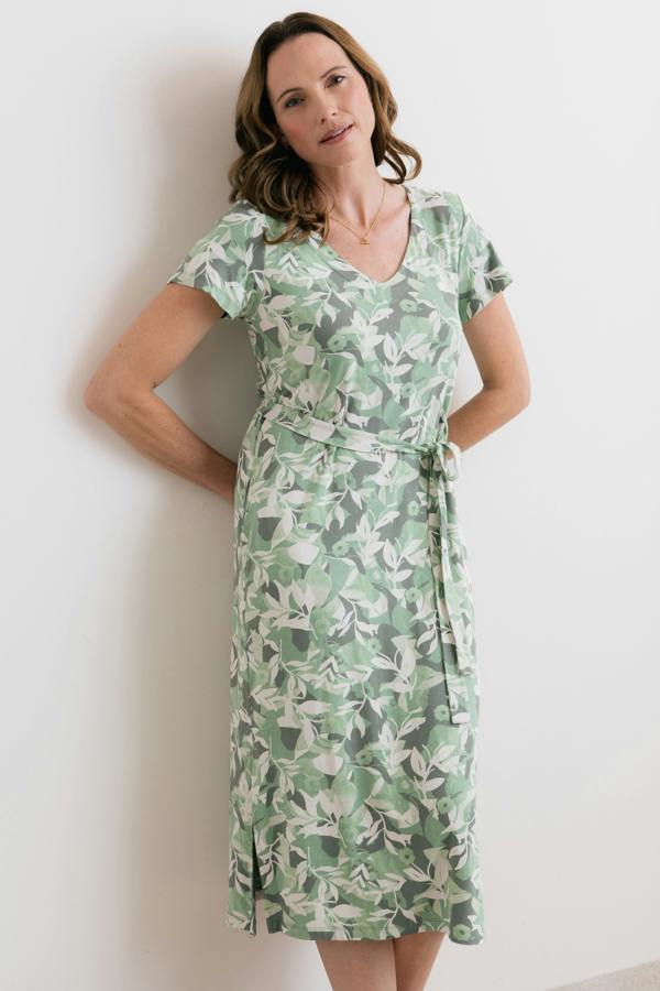 Weekend Jersey Printed T-Shirt Midi Dress Green