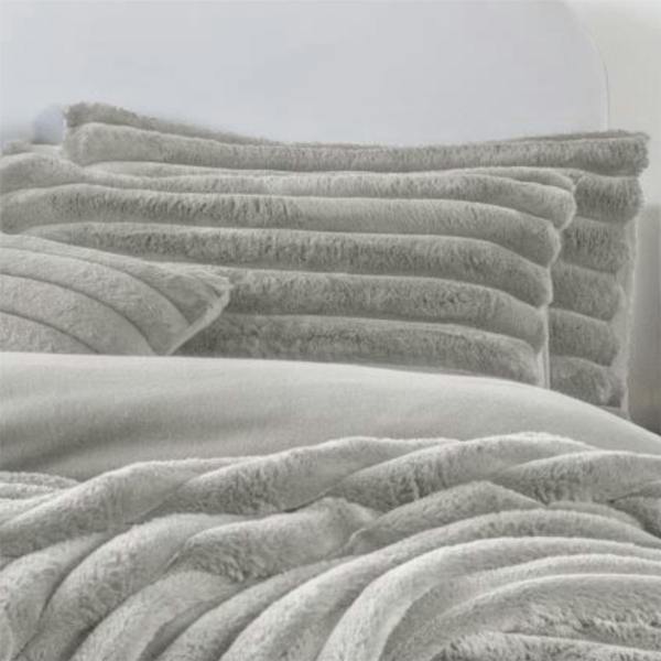 Big Cord Teddy Silver Duvet Cover Set