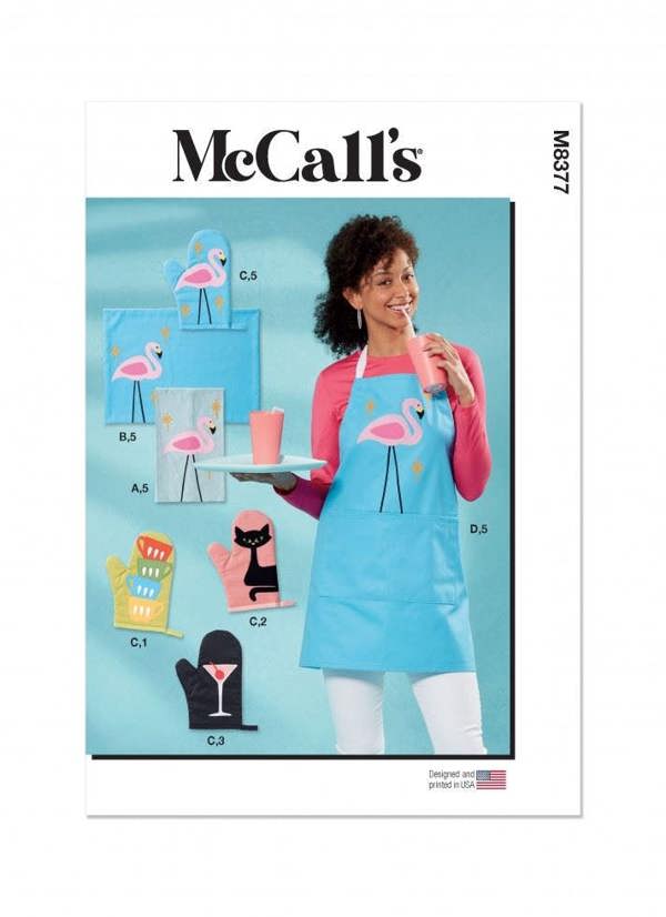 McCalls 8377 Paper Sewing Pattern – Apron & Accessory, Size One Size, Intermediate