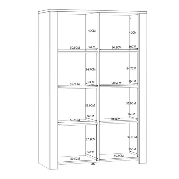 Wyld Haus Bramblecroft White and Natural Oak Wood Display Cabinet 2 Doors