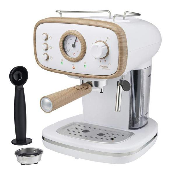 Cooks Professional Retro Espresso Machine | Nordic White