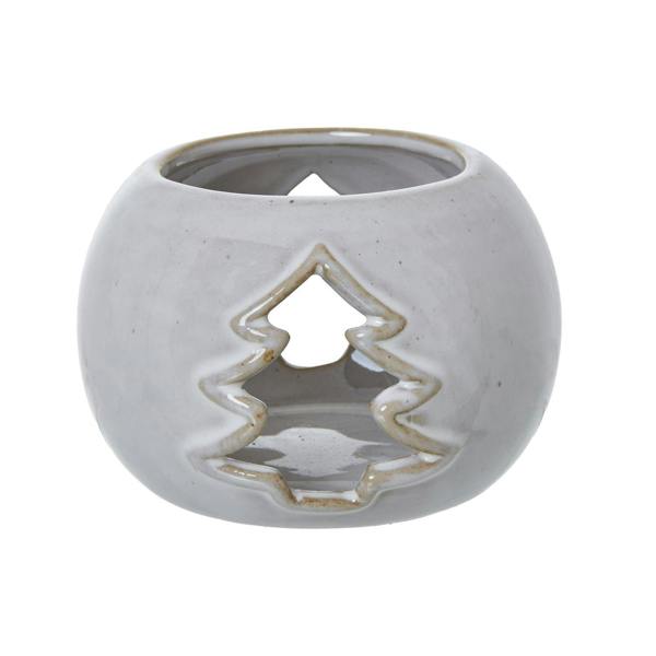 Hill Interiors Ceramic Christmas Tree Tealight Holder - White