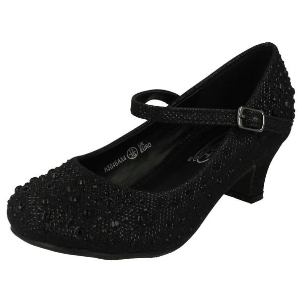 Spot On Girls Junior Spot On Sparkly Kitten Heel Party Shoes