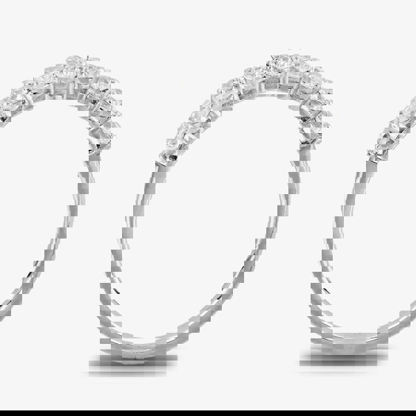 Starbright Silver Cubic Zirconia Claw Set Half Eternity Ring R6545 1/3 3A