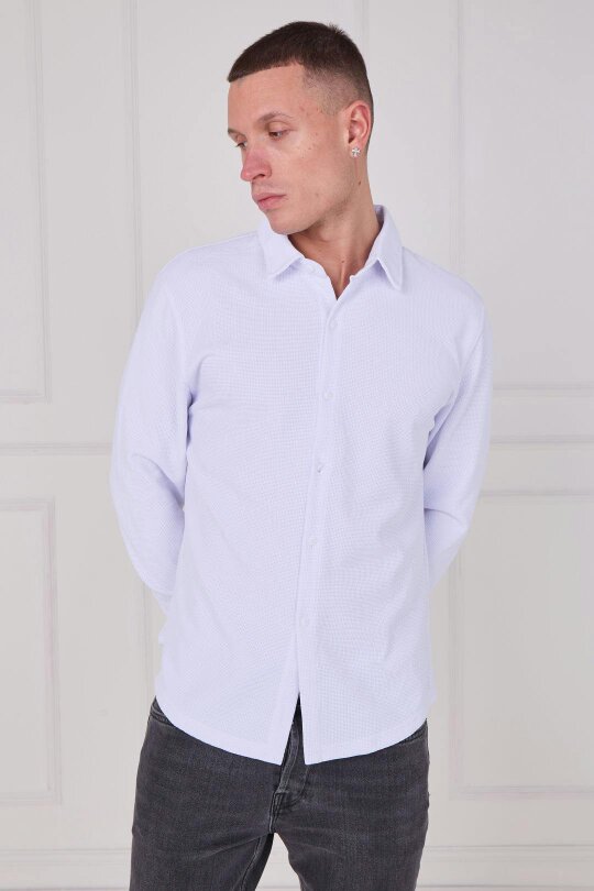 Men's Textured Button-Up Shirt