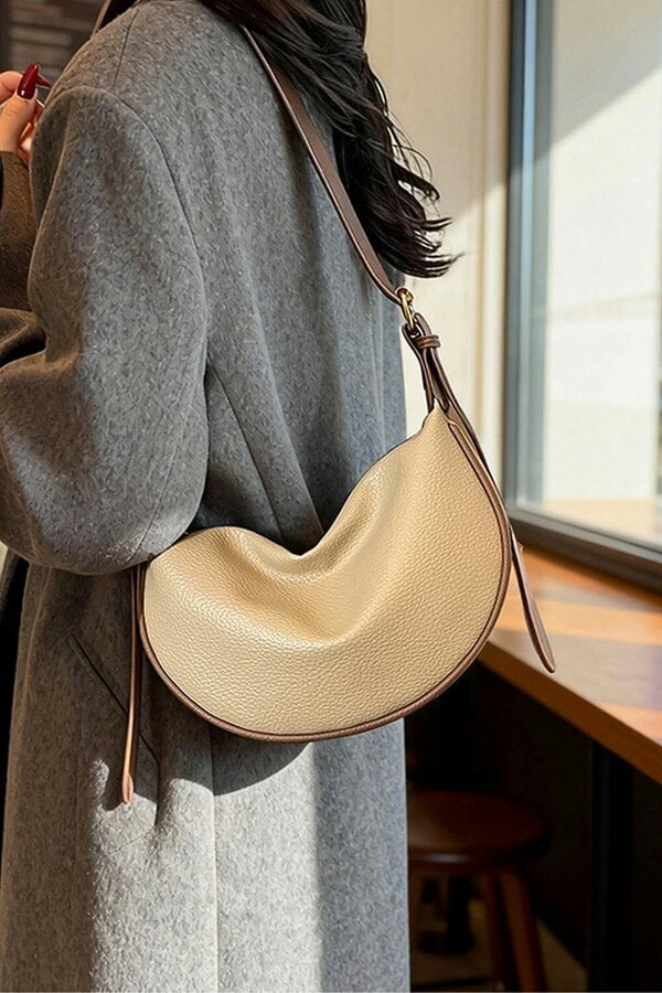 XY LONDON Crescent Shape Shoulder Bag With Crossbody Strap