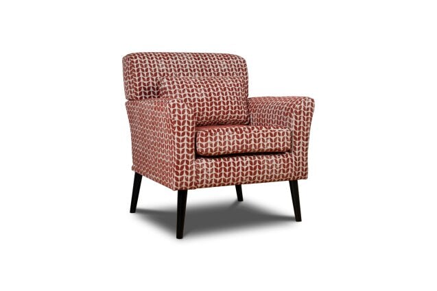 Wyld Haus Olinda Terracotta Red Patterned Fabric Upholstered Accent Armchair
