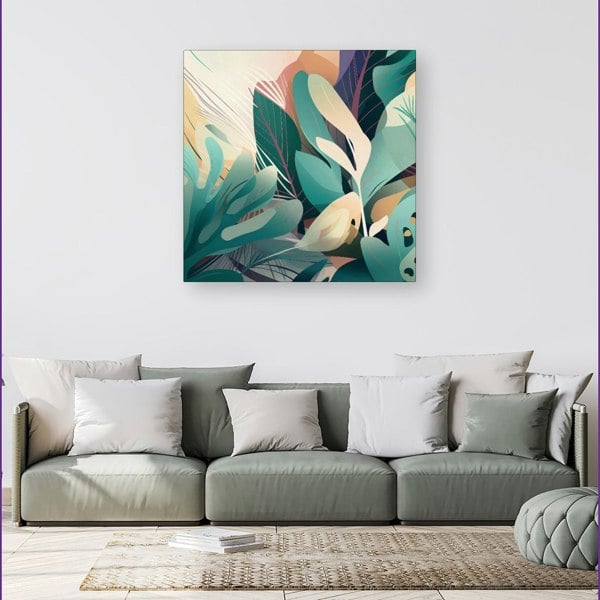 Warren Reed Abstract Tropical Leaves Canvas