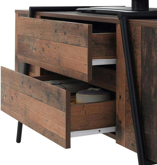 Timber Art Design Abbey TV Unit Stand Cabinet Rustic Industrial Living Room Furniture