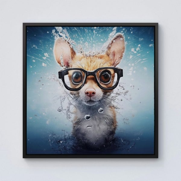 Warren Reed Splash Art Doormouse Framed Canvas