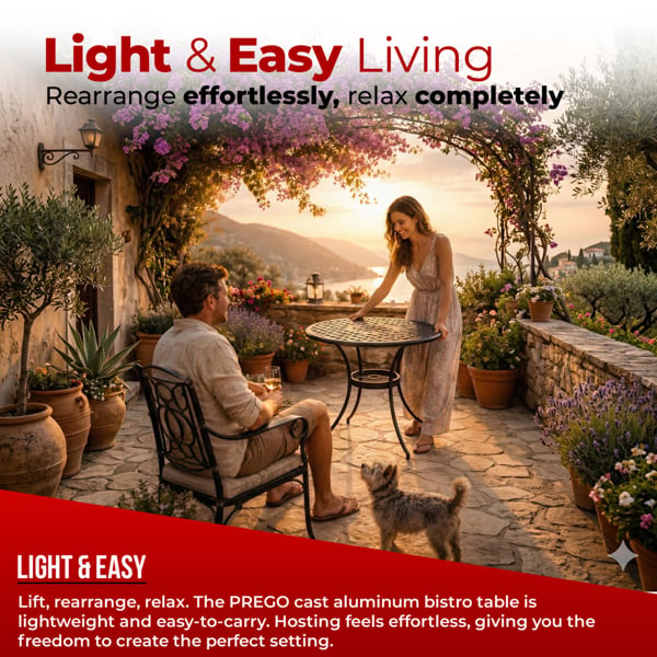 Centurion Supports PREGO Garden and Patio Black Cast Aluminium Bistro Table