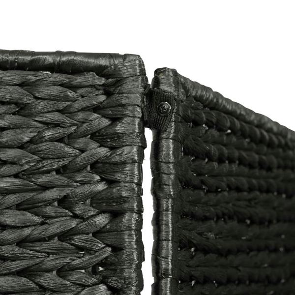 Berkfield 5-Panel Room Divider Black 193x160 cm Water Hyacinth