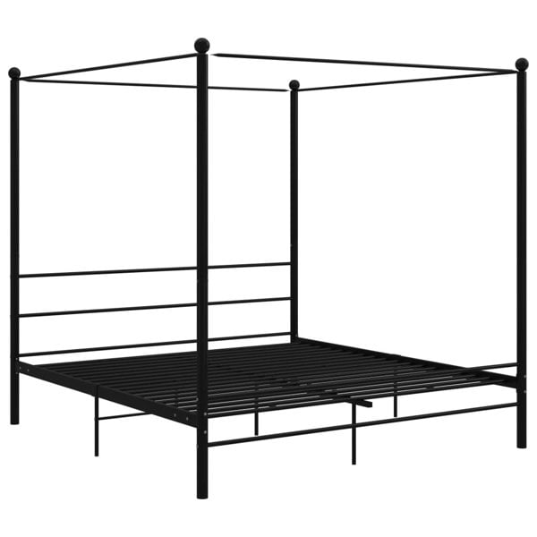 Berkfield Canopy Bed Frame Black Metal 200x200 cm