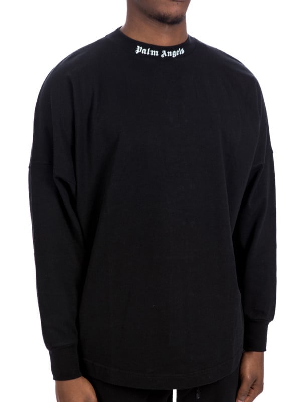 Palm Angels Classic Logo Long Sleeve T Shirt - Black