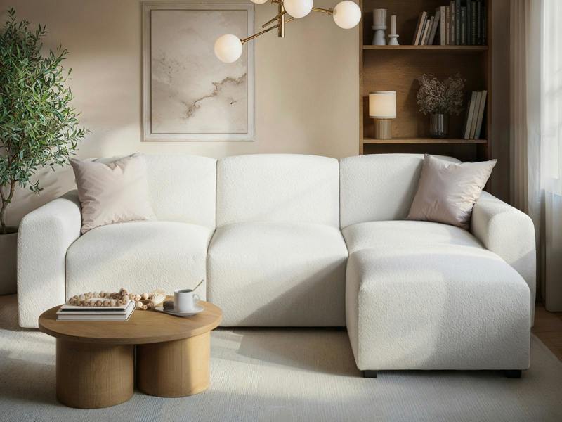 Manon Boucle 3 Seater Modular Corner Sofa Cream